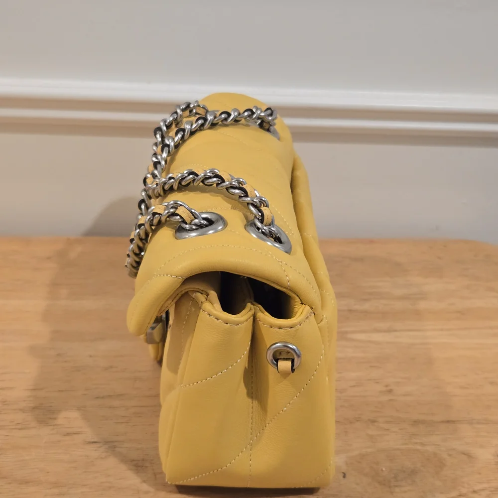 Yellow Coach Quilted Tabby 20 Chain Shoulder Bag - Picture 2 of 5